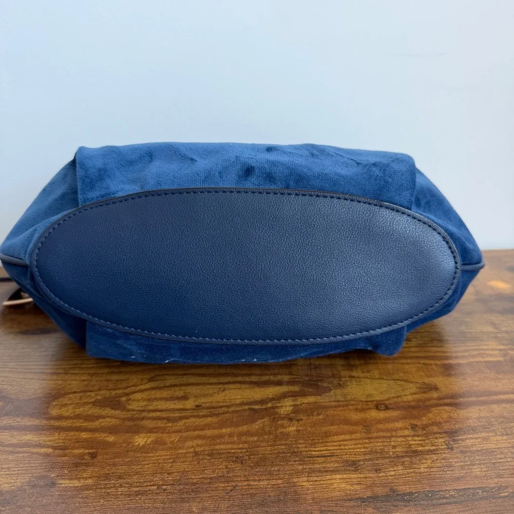 New Juicy Couture Need More Regal Blue Shoulder Hobo Handbag Wristlet Wallet Y2K
